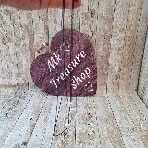 Women's Necklace, One Size, Black and White - Picture 4 of 4